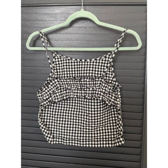 Urban Outfitters Kimchi Blue Little Lies Printed Gingham Plaid Open Back Cami To - Picture 6 of 8